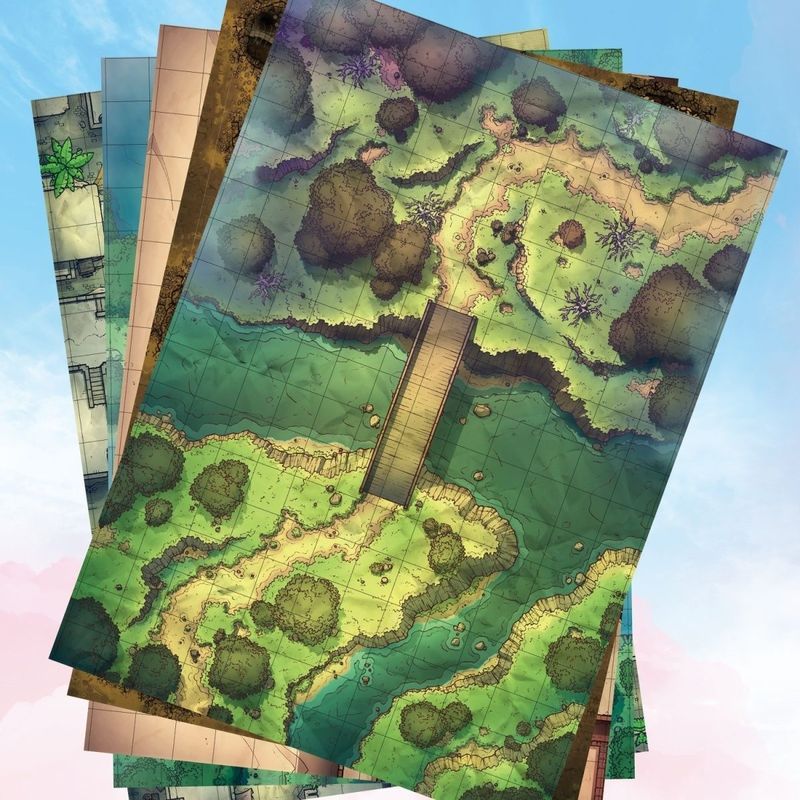 [แผนที่กลุ่มวิ่งเกมกระดาน] Dungeons และ Dragons DND Running Group TRPG Universal Map Rewritable Cust