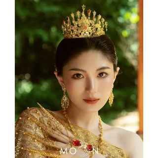 มงกุฏชุดไทย กะบังหน้าเด็ก ผู้ใหญ่ใส่ได้ เครื่องประดับผมชุดนางรำ ชุดไทยโบราณ