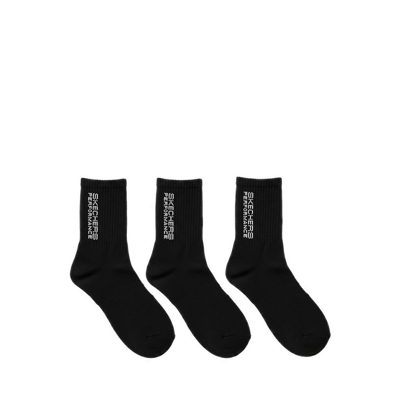 Skechers Unisex Crew Socks - สีดํา
