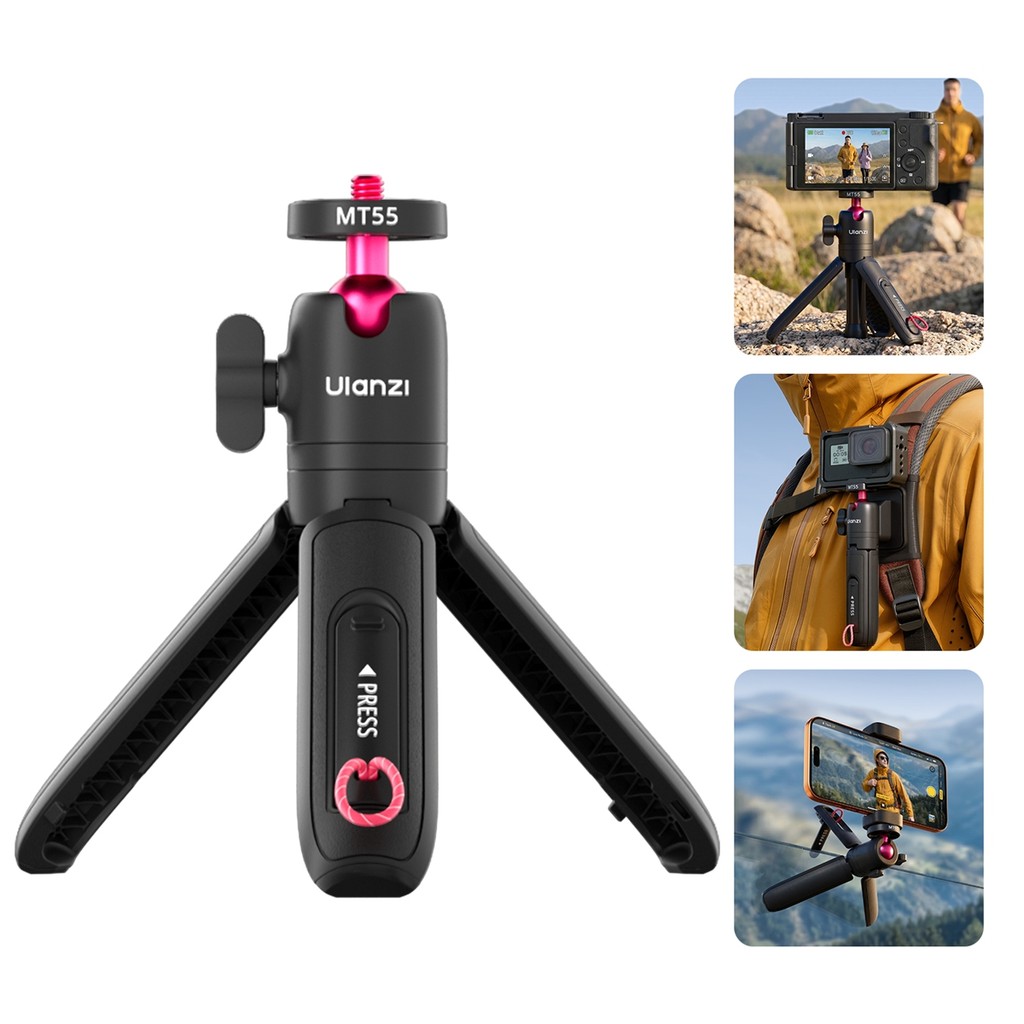 Ulanzi MT55 ขาตั้งกล้อง Action Camera Pocket 4 สำหรับถ่าย POV Vlog พร้อมสายรัดกระเป๋า พกพาง่าย