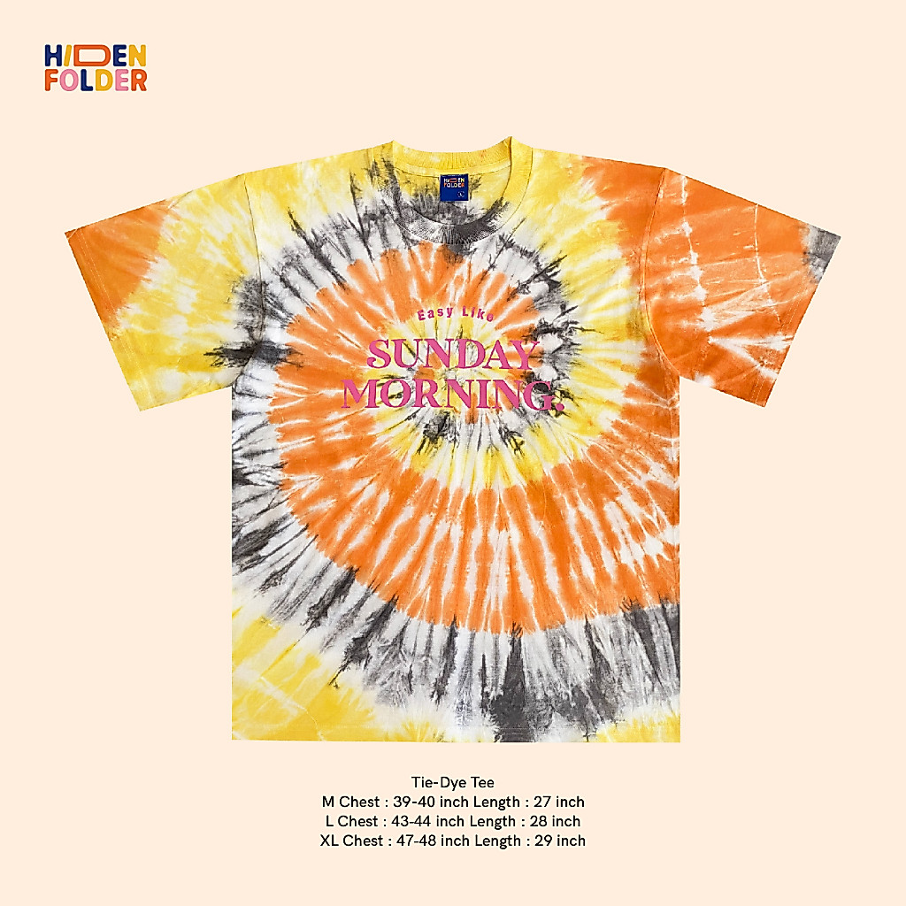 Hidden Folder (Sunday Morning : Tie-dye) เสื้อยืดมัดย้อม แฮนแมด สีสันสดใส ใส่อยู่บ้าน วันหยุด