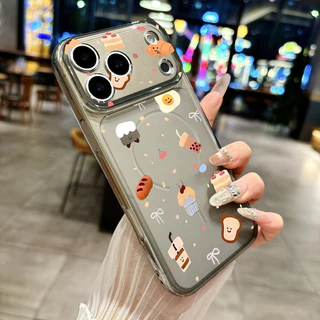 ขนมปังและขนมอบ For iPhone เคสไอโฟน 11 12 เปลือกที่เรียบง่าย 13 14 15 16 17 PLUS B4PRO MAX X XS MAX XR 7/8PLUS