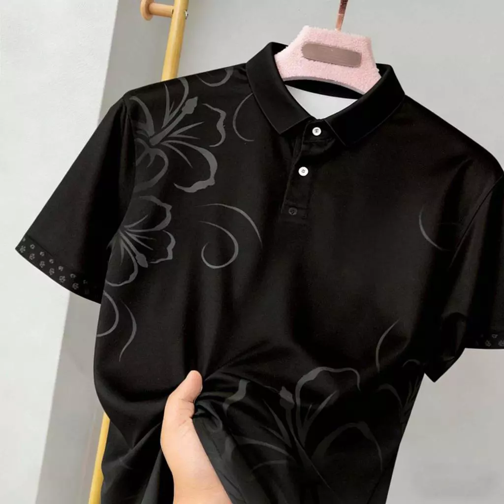 เสื้อคอปกชายคุณภาพสูง 2026 เครื่องแบบกรมส่งเสริมการปกครองท้องถิ่น เสื้อโปโลแบบเรียบพิมพ์ลายสี่สี "เสื้อกรมส่งเสริมการปกครองท้องถิ่น