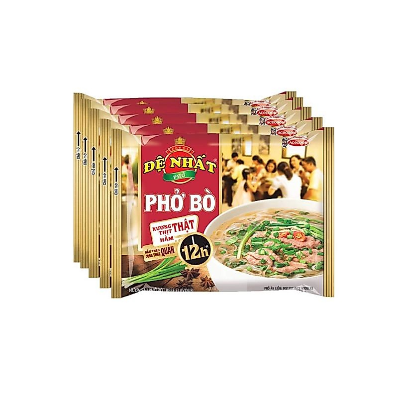 เฝอเนื้อ5ห่อPhở Đệ Nhấtด้วยน้ำซุแจากกระดูกจริงและเนื้อจริงเคี่ยวอย่างต่อเนื่องเป็นเวลา 12 ชั่วโมง