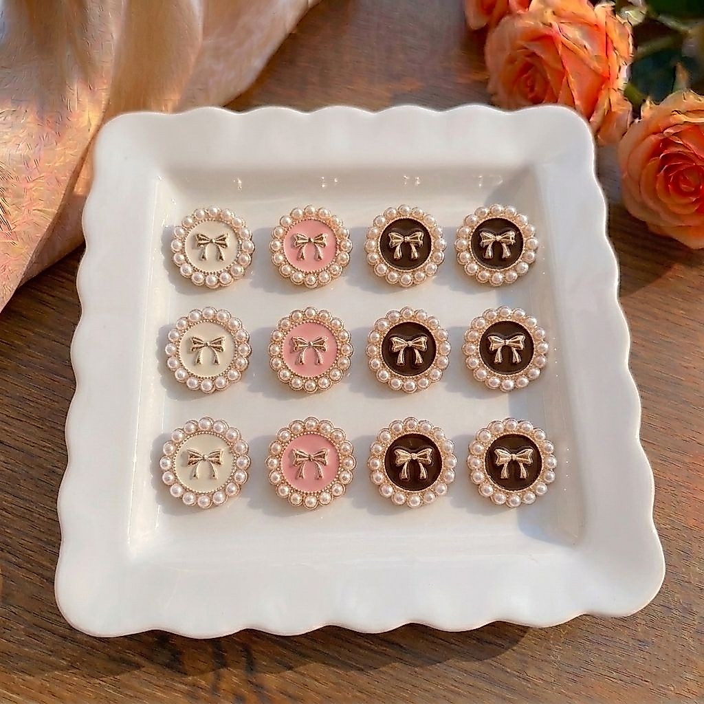 !!ใหม่!! โลโก้ตกแต่ง มุขกลม ลายโบ สวยงามหรูหรา 10 ชิ้น !!พร้อมส่ง!!