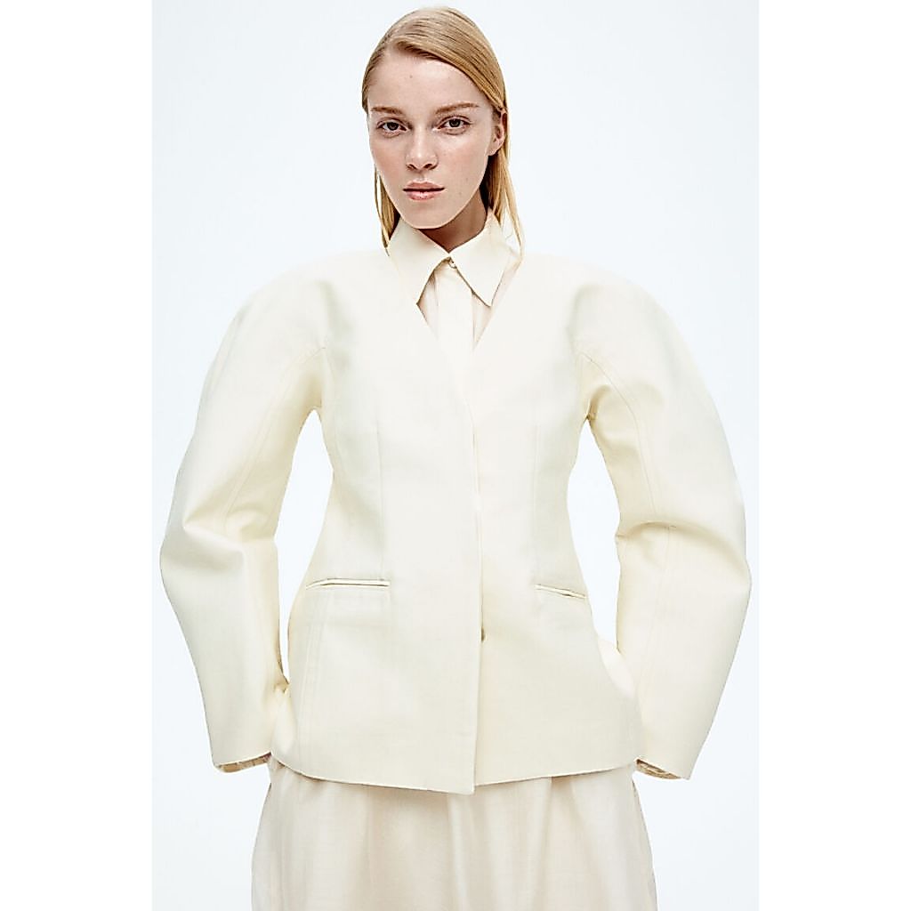 H&M(เอชแอนด์เอ็ม) เบลเซอร์ทวิลล์แบบไม่มีปก ผู้หญิง 1282535_1