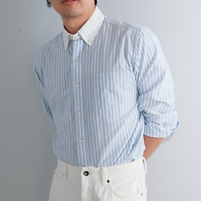 era-won เสื้อเชิ้ต รุ่น Oxford shirts ทรง Comfort fit  คอปกสีขาว สี Moon Shot 2024