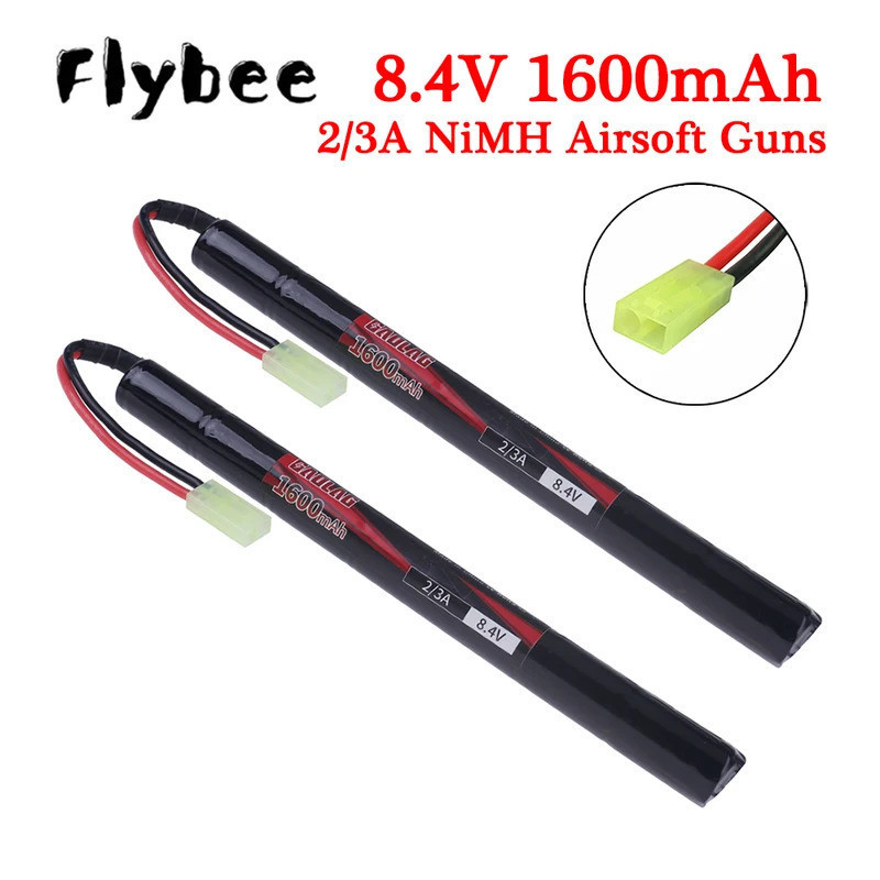 8.4V 1600mAh 2/3A NiMH แบตเตอรี่ Mini Tamiya connector สําหรับ Airsoft Guns Cyma AK47 Kalashnikov AK
