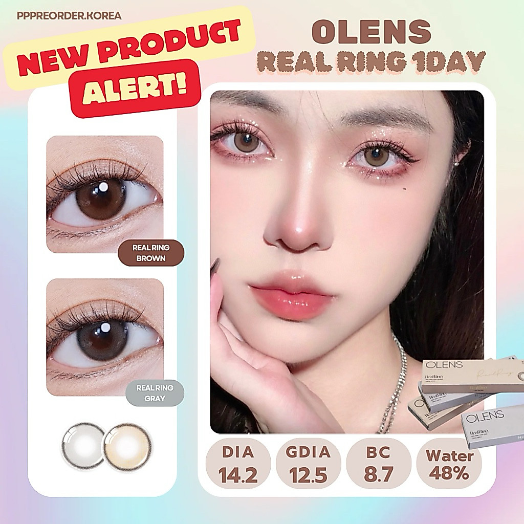 พร้อมส่ง 🍬 Olens real ring รายวัน สีธรรมชาติ ใส่ everyday look ได้เลยค่ะ 1 กล่อง 5 และ 10 คู่