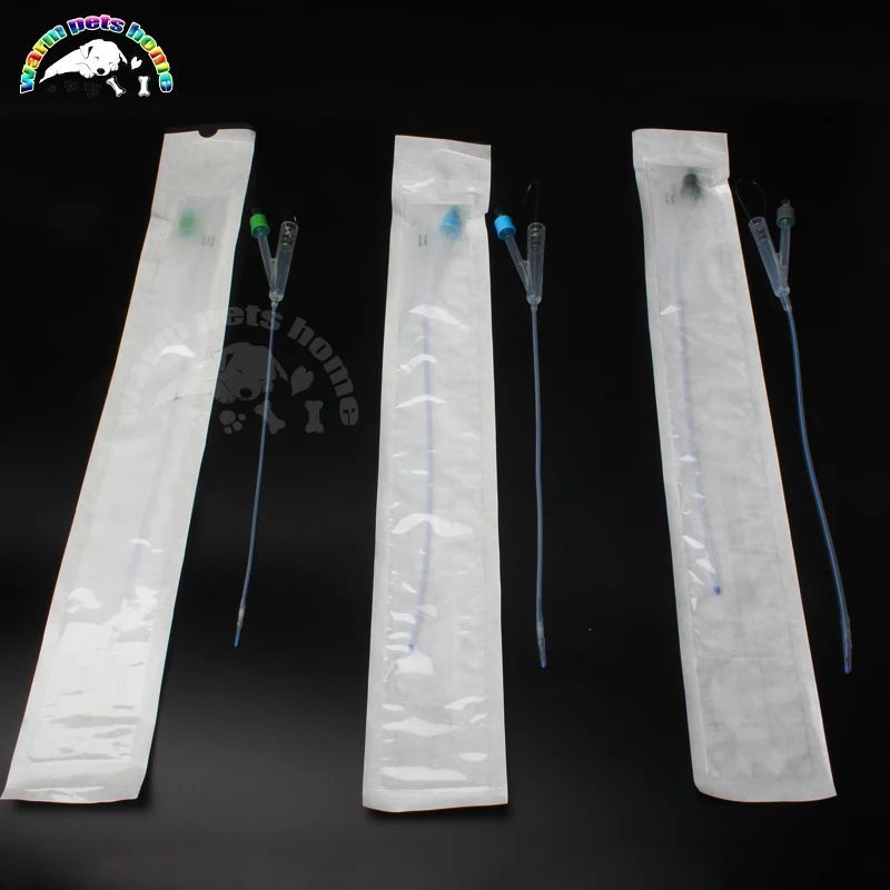 ซิลิโคน Foley Catheter พร้อมรูปแบบสัตว์สุนัข Catheters Fr6 Fr8 Fr10 สัตวแพทย์คลินิกวัสดุสิ้นเปลือง