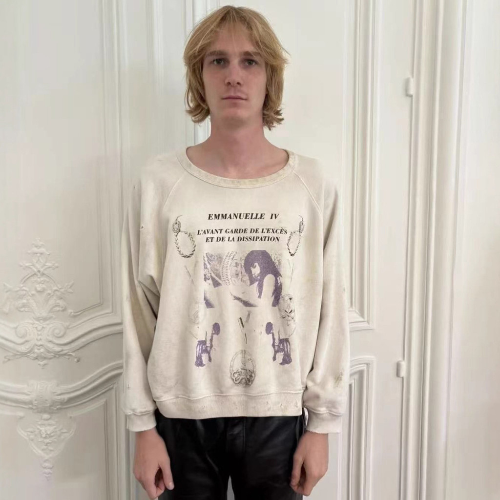 WJFX ERD Melanchon Fuer การ์ตูนอะนิเมะพิมพ์ Casual Sweatshirt หลวมรอบคอขนแกะเสื้อสวมหัวผู้ชายผู้หญิง