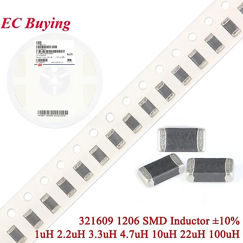 ตัวเหนี่ยวนํา SMD 1206 จํานวน 20 ชิ้น ±10% 321609 100uH 22uH 5mA 10uH 4.7uH 25mA 3.3uH 2.2uH 50mA 1uH 100mA เหนี่ยวนํา 1R0 2R2 3R3 4R7 100