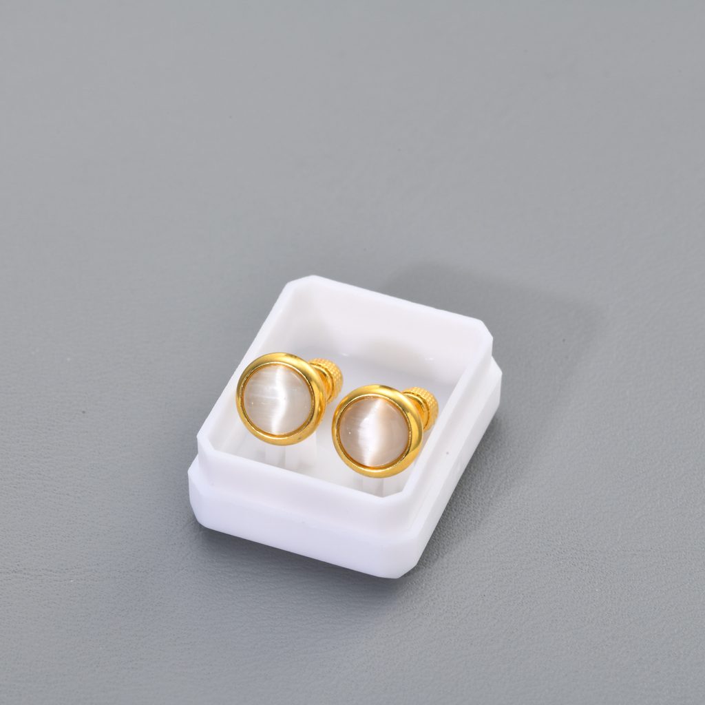 Vnox ผ่าตัดสแตนเลส 12 สี Cats Eye Birthstone ต่างหู, สองด้านสกรูกลับ Unisex ต่างหูสตั๊ด — صورة 8