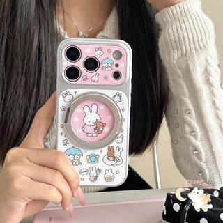 รองรับ IPhone 15 13 17 11 16 14 12 Pro Max 15 16 14 Plus เคสมิฟฟี่การ์ตูน น่ารักสุด ขาตั้งหมุนแม่เหล็กในตัว