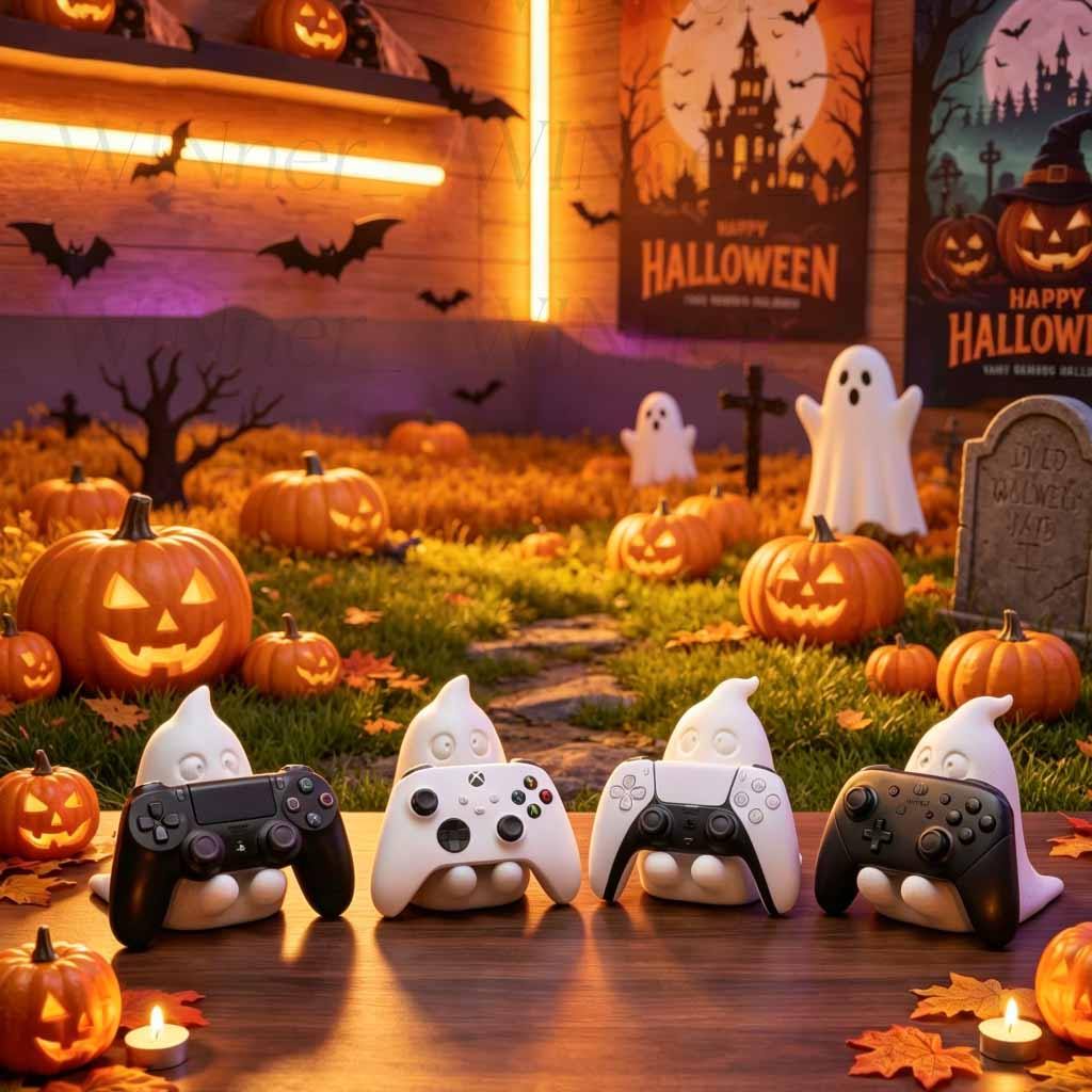 ผู้ถือควบคุมผีน่ารัก,ฮาโลวีน 3D พิมพ์เกมคอนโทรลเลอร์ขาตั้ง Universal สําหรับ Xbox Series X/S, PS5, P