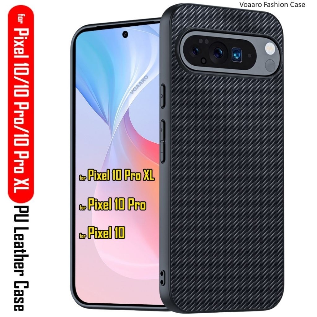 Google Pixel 9 / 9 Pro / 9 Pro XL / 10 / 10 Pro / 10 Pro XL Premium Carbon Fiber Leather Hard Cover 