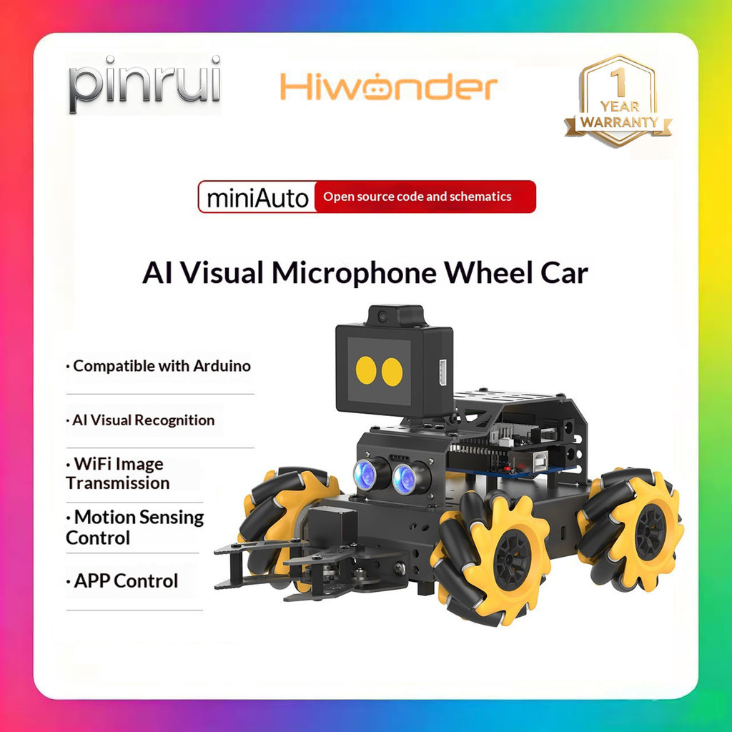 รถอัจฉริยะ HiWonder MiniAuto, การหลีกเลี่ยงสิ่งกีดขวางของภาพ AI, แหล่งเปิด, ล้อ, หุ่นยนต์การเขียนโปร
