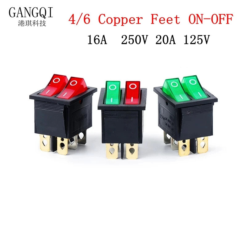 1PCS KCD8 6PIN 16A 250V 20A 125V สวิทช์คู่ Rocker สวิทช์กันน้ํา ON-OFF KCD6 เรือสวิทช์ CHIP IC OW75