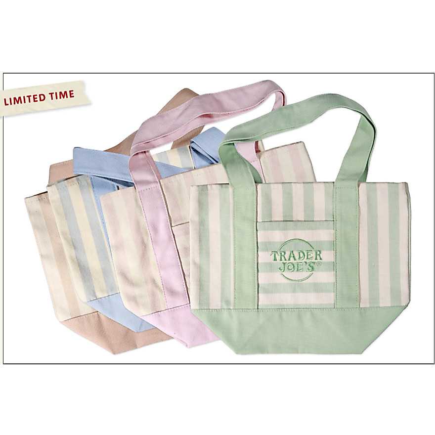 ถึงไทยแล้ววว Trader Joe's Striped Mini Canvas Tote Bag