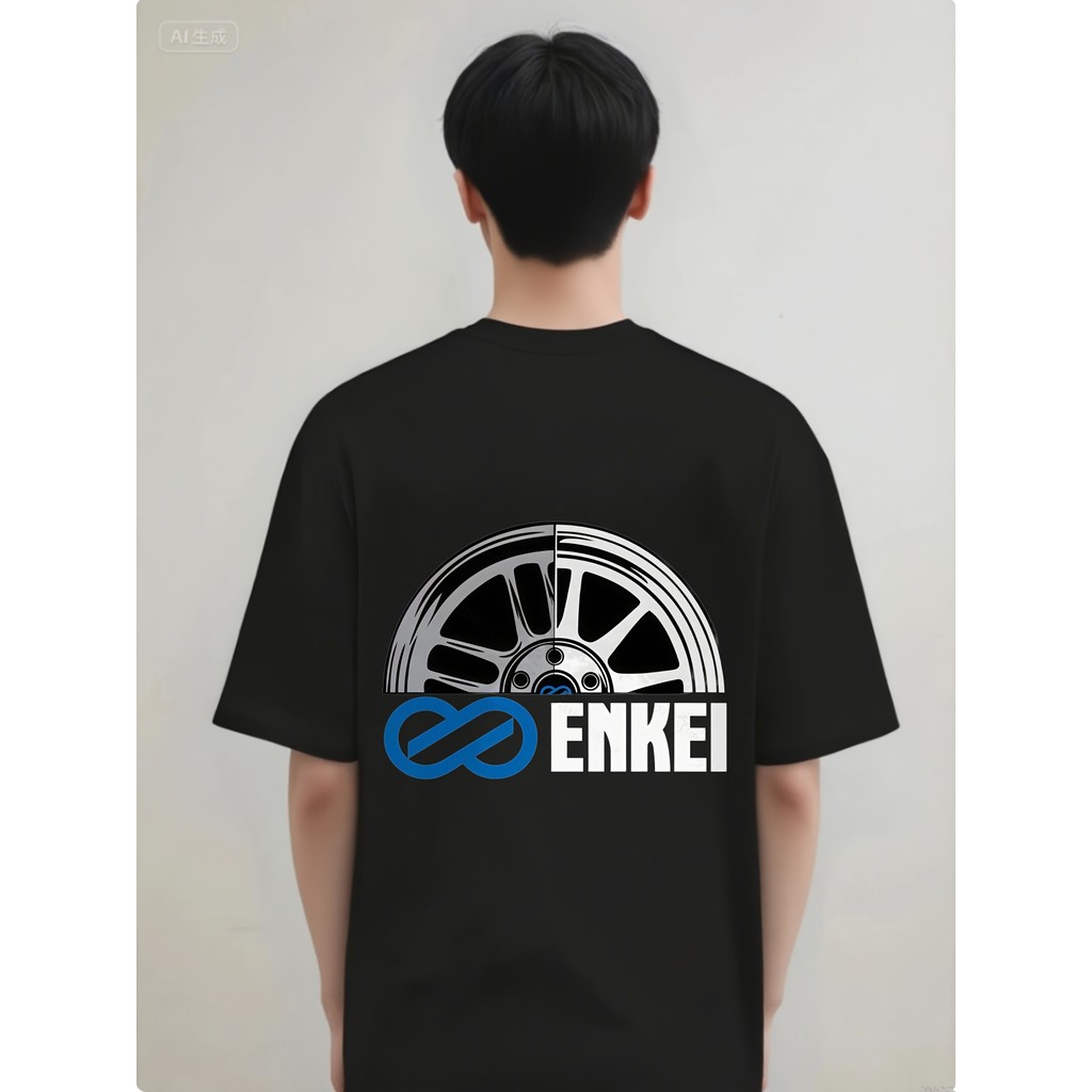 Enkei RPF1 ล้อออกแบบเสื้อยืดผู้ชาย JDM ผู้ที่ชื่นชอบรถแห้งเร็ว