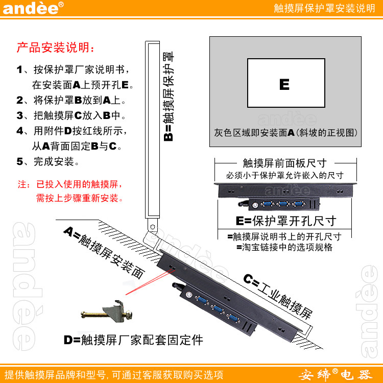 Andi ฝาครอบป้องกันหน้าจอสัมผัสขนาด 35-40 ซม.อินเทอร์เฟซ Siemens HMI HMI PC กล่องป้องกันพลาสติกใส
