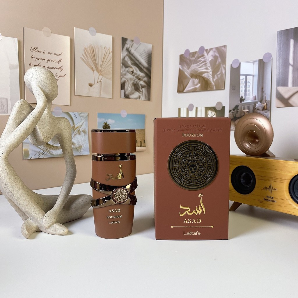 สินค้าใหม่ สินค้าใหม่ Real Shot 55 น้ําหอม Lattafa Asad Bourbon Fragrance Brown 100ml น้ําหอม Lattaf