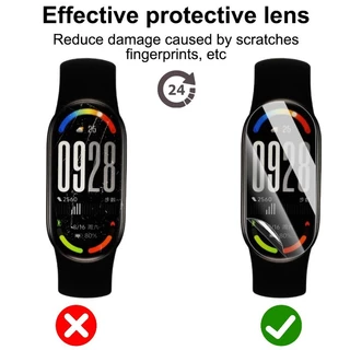 กระจกนิรภัย / ฟิล์มนุ่ม TPU ไฮโดรเจล for Mi Band 10/9/8/7 อุปกรณ์ป้องกันหน้าจอโค้ง 3D for Xiaomi Mi Band 10 9 8 NFC