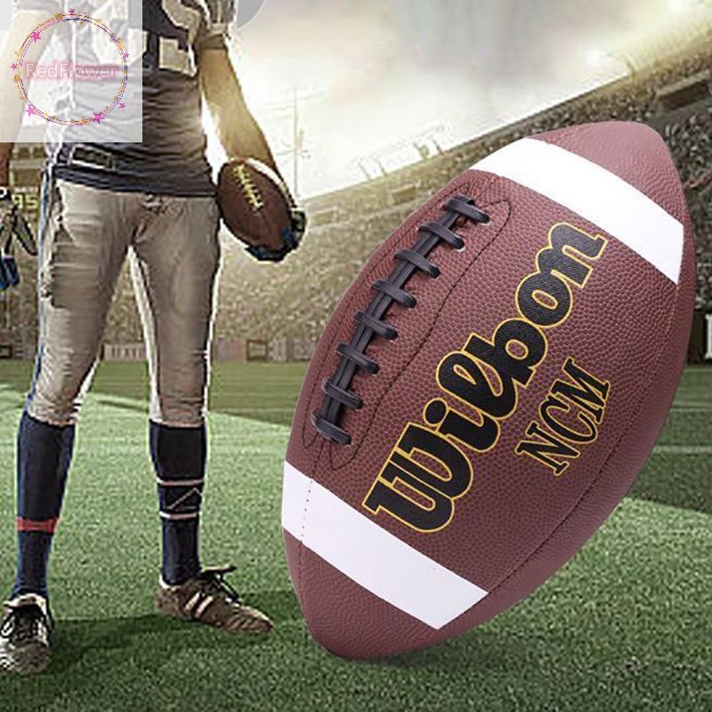 RedFlower มาตรฐานรักบี้อเมริกันฟุตบอลสมาคมฟุตบอลฟุตบอลขนาด 3 6 9 กีฬาฟุตบอลผู้ใหญ่เด็กเกมการฝึกอบรมอุปกรณ์ TH