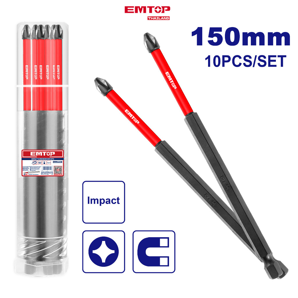 EMTOP Thailand ดอกไขควงกระแทก+ รุ่น ESBTMPH263