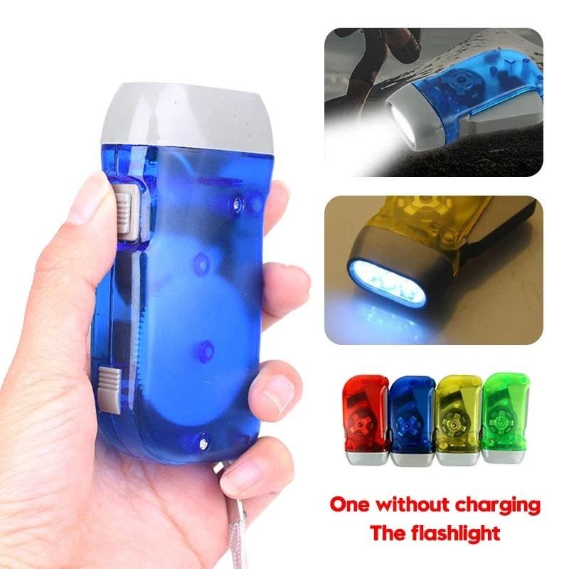 ไฟฉาย EDC LED ส่องสว่างพิเศษ กับเครื่องกำเนิดไฟฟ้าด้วยมือ สำรองฉุกเฉิน