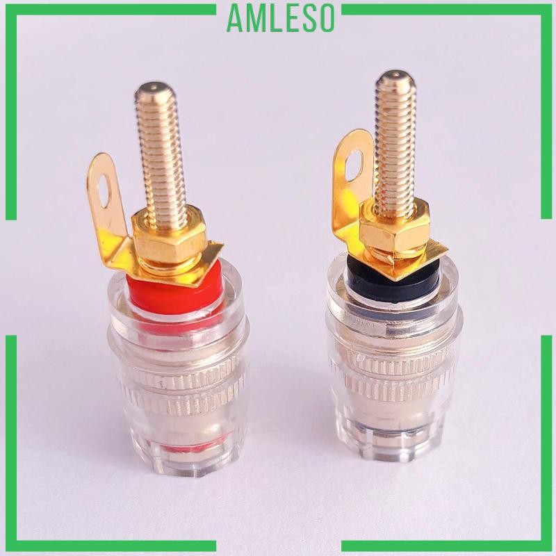 [Amleso] 2x Speaker Binding Post 4mm Quick Release Adapter Binding Post Connector