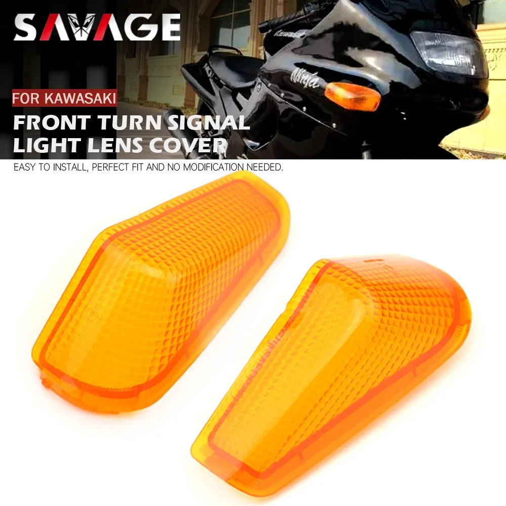 เลนส์ไฟเลี้ยวด้านหน้าสําหรับ KAWASAKI ZZ-R 250 1990-2007 ZX-10 1988-1990 อุปกรณ์เสริมรถจักรยานยนต์ฝา