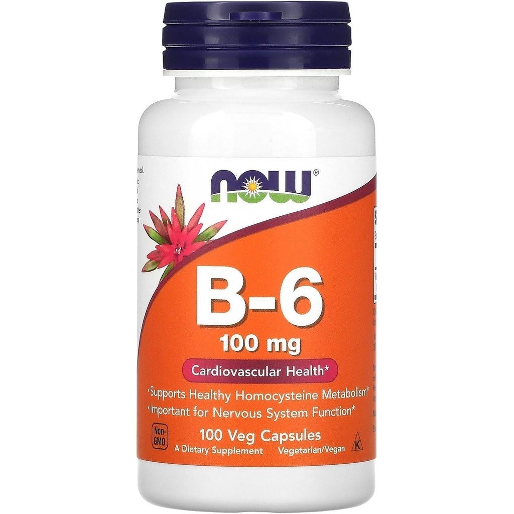 Now Foods B-6 100มก. 100 แคปซูล