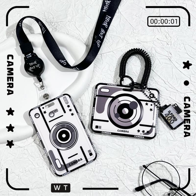 ซองใส่บัตร ABS กล้องสร้างสรรค์ ซองใส่บัตรนักเรียนในมหาวิทยาลัย ฝาปิดเลื่อนป้องกัน
