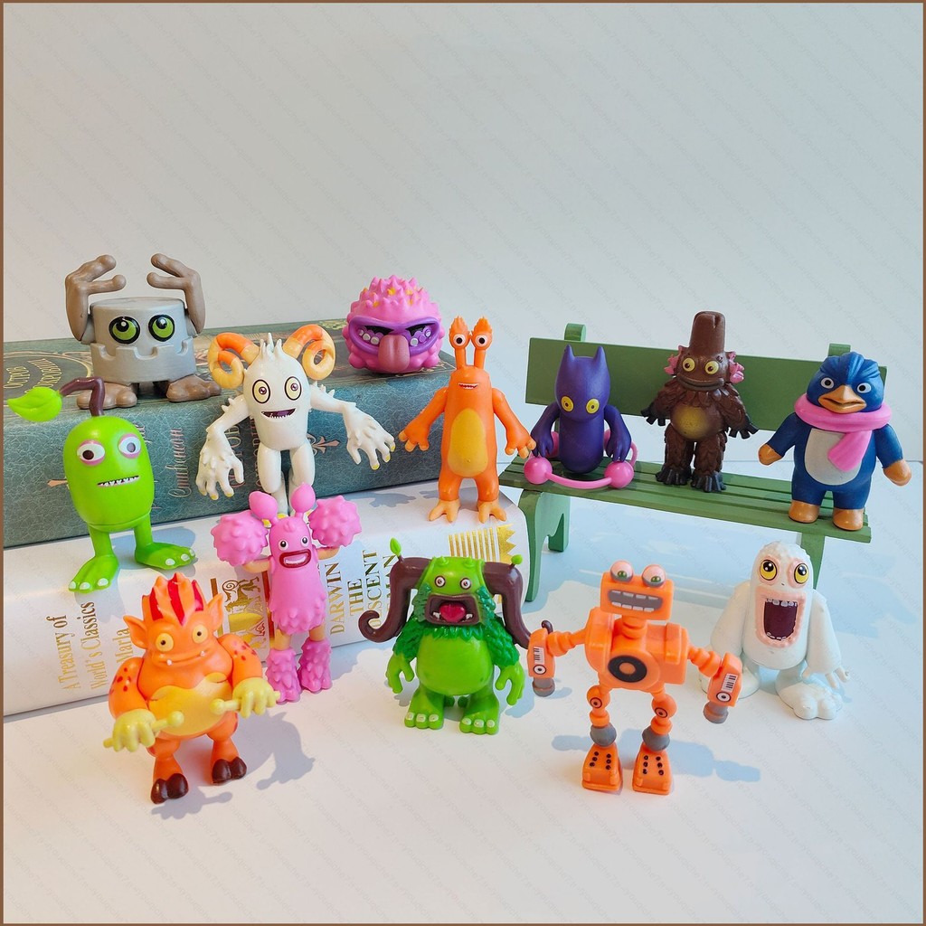 SY 13pcs My Sing Monsters Action Figure Ghazt Noggin Mammott Pango Furcorn Maw Drumpler PomPom ของเล