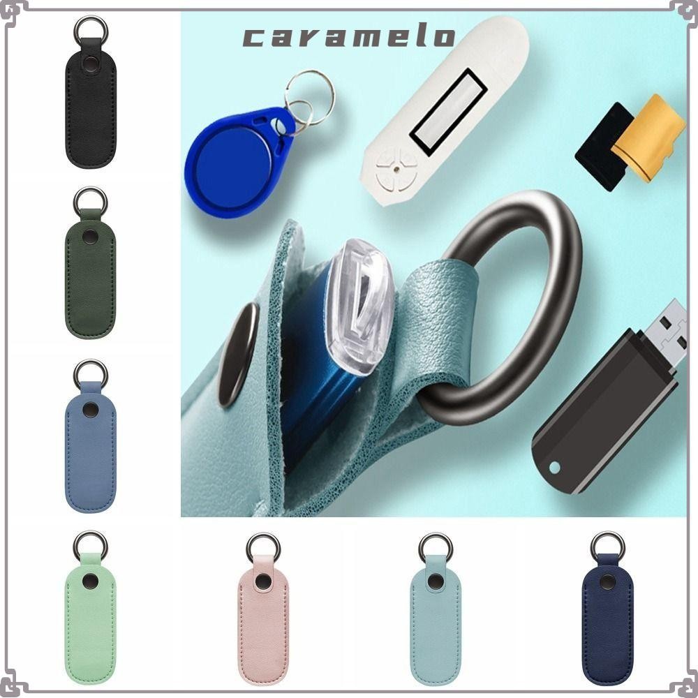 CARAMELO U Disk Pouch Leather Key Ring Holder แฟลชไดรฟ์ USB
