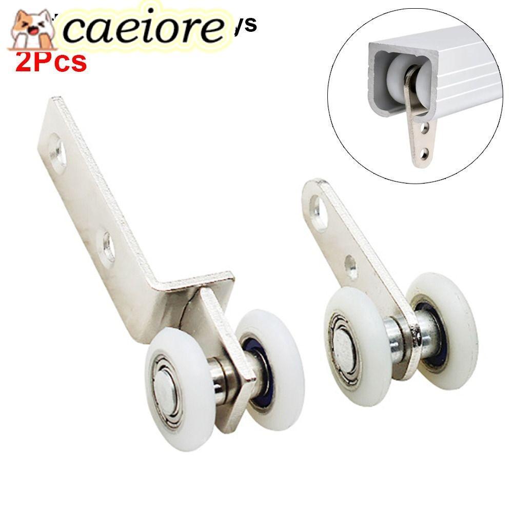 CAEIORE 2 ชิ้นประตูบานเลื่อนรอก,ล้อพลาสติกสองล้อ 40x19 มม.60x19 มม.แบริ่งรอกบล็อก,ทนทานเรียบเงียบโลหะแบริ่งล้อสําหรับตู้เสื้อผ้าตู้หน้าต่างตู้