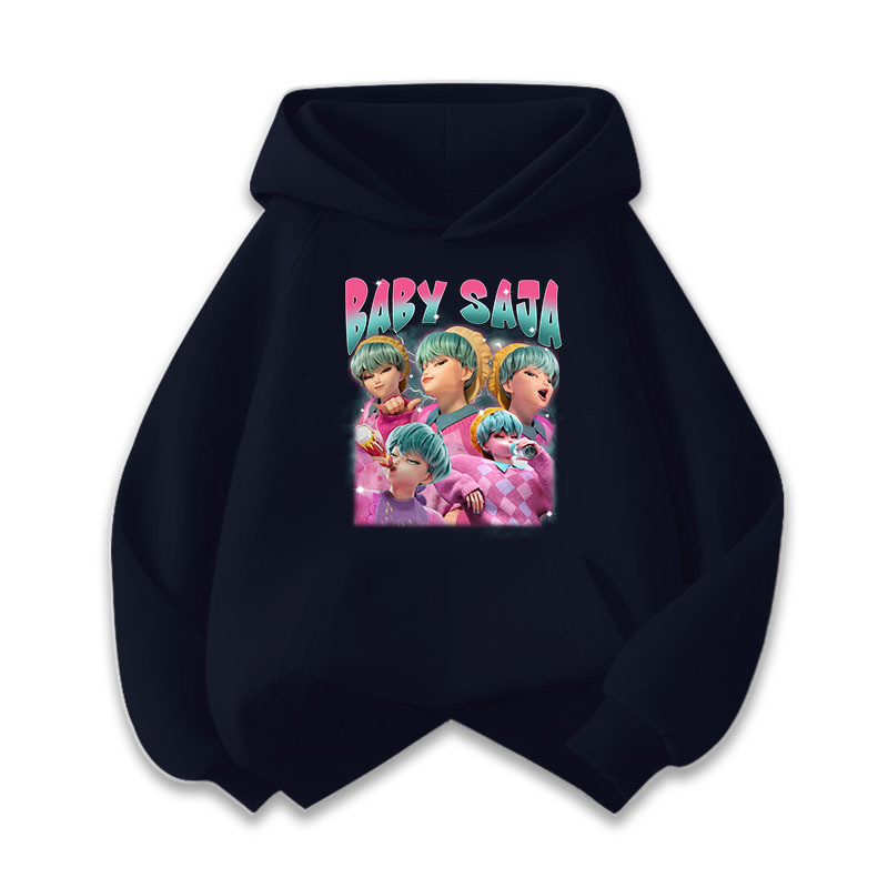 เสื้อสเวตเตอร์มีฮู้ดคอกลมลายKpop demon hunters 2Dพิมพ์ลายสําหรับเด็กชายและเด็กหญิง