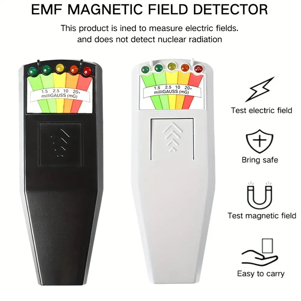 5-LED EMF Meter Magnetic Field Detector Ghost Paranormal อุปกรณ์เครื่องทดสอบแบบพกพา Counter Professi