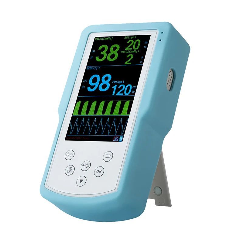 ร้อนขายหน้าจอ LCD Hand-Held Multi Gas Analyzer CO2 SPO2 N2O ETCO2 Medical แบบพกพาเครื่องวิเคราะห์ก๊า