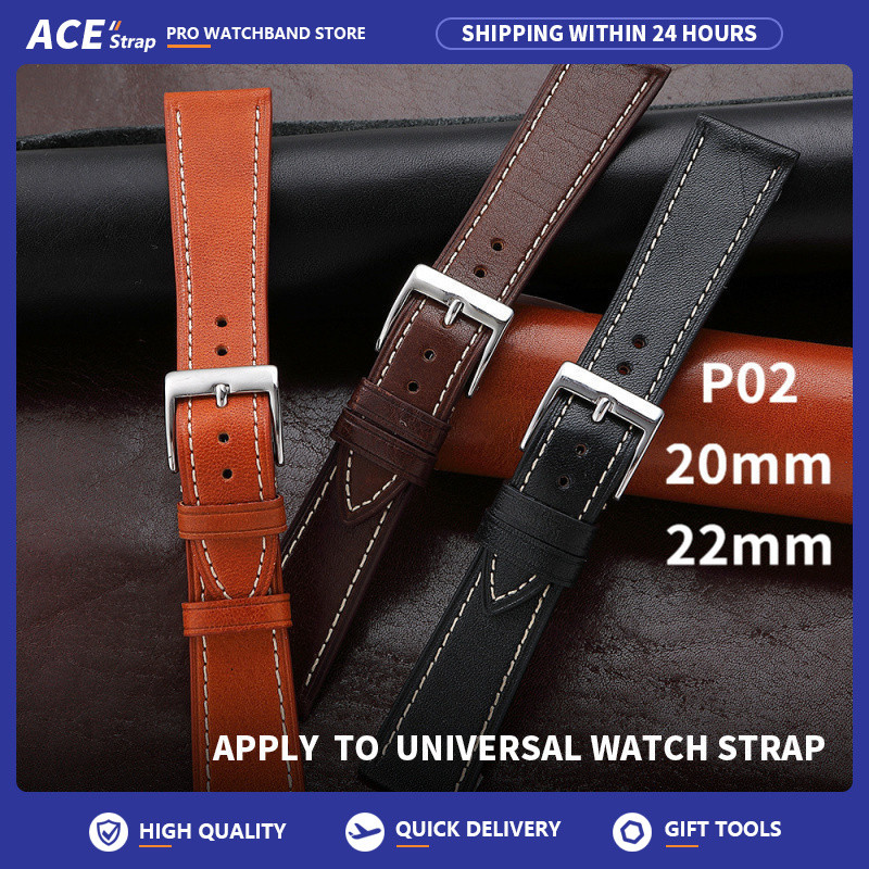 อิตาเลี่ยนนําเข้า หนังวัว สายนาฬิกาหนังแท้หนังนุ่มสายนาฬิกา 20mm 22mm