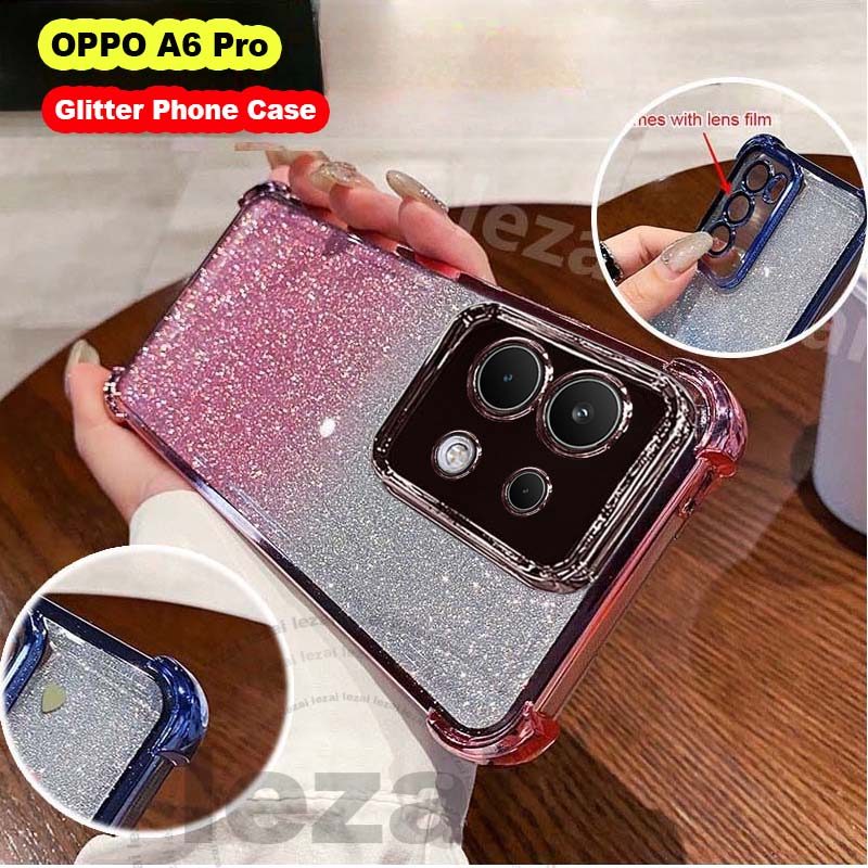 เคส OPPO A6 Pro 5G A6Pro OPPOA6Pro A 6 Pro 2025 เคส Soft Shining กันกระแทก Glitter ฝาหลัง