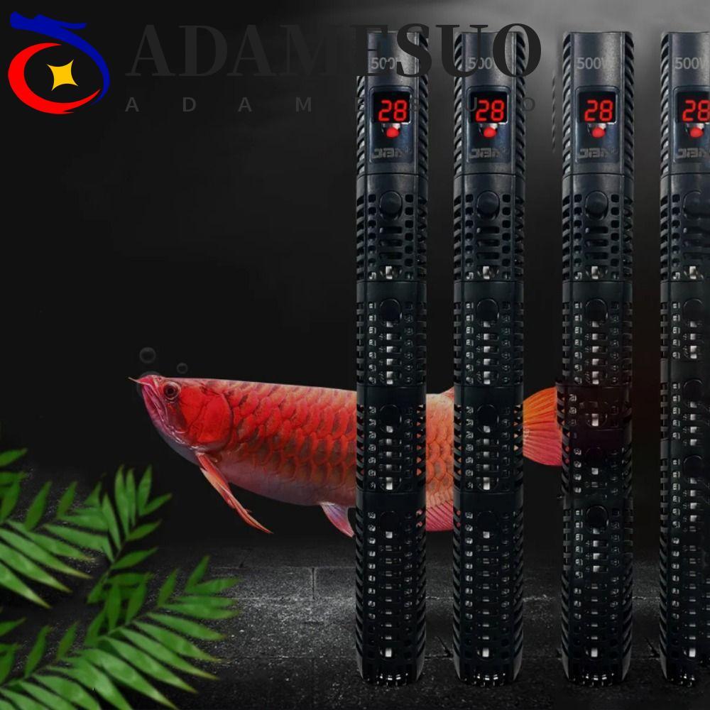 ADAMESUO จอแสดงผล LCD Digital Water Heating Rod, 50-500W Quartz Glass Aquarium Submersible Heater, Practical จอแสดงผล LCD อัตโนมัติสีดําปรับน้ําความร้อน Rod ถังปลา