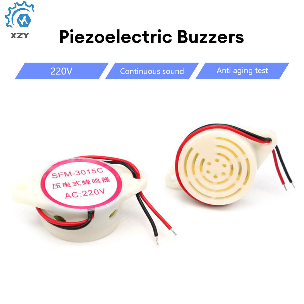 Buzzer Alarm อิเล็กทรอนิกส์ Beep Buzzer AC 220V SFM-27 Active Piezo Buzzer ต่อเนื่อง Sounder อิเล็กท