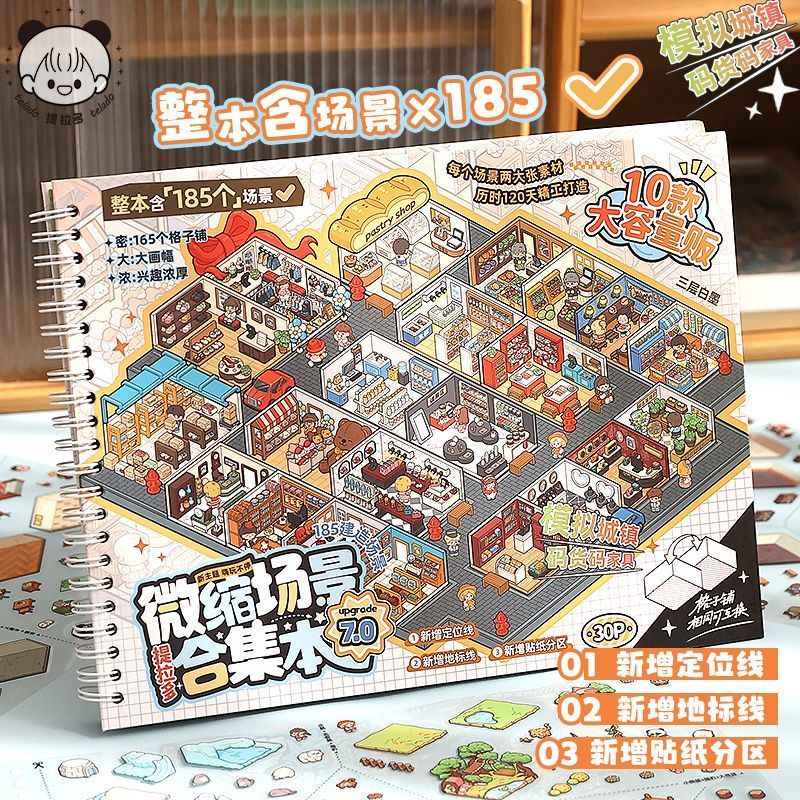 เฮ้ 30ชิ้น [ชุดคิดถึงวัยเด็ก]กันน้ํา3ง สติกเกอร์ภูมิทัศน์คืนเมืองดอกไม้ตลาดสไตล์การ์ตูนสําหรับวารสารสมุดวางแผนตกแต่ง น่ารัก อุปกรณ์เคร - รูปที่ 7