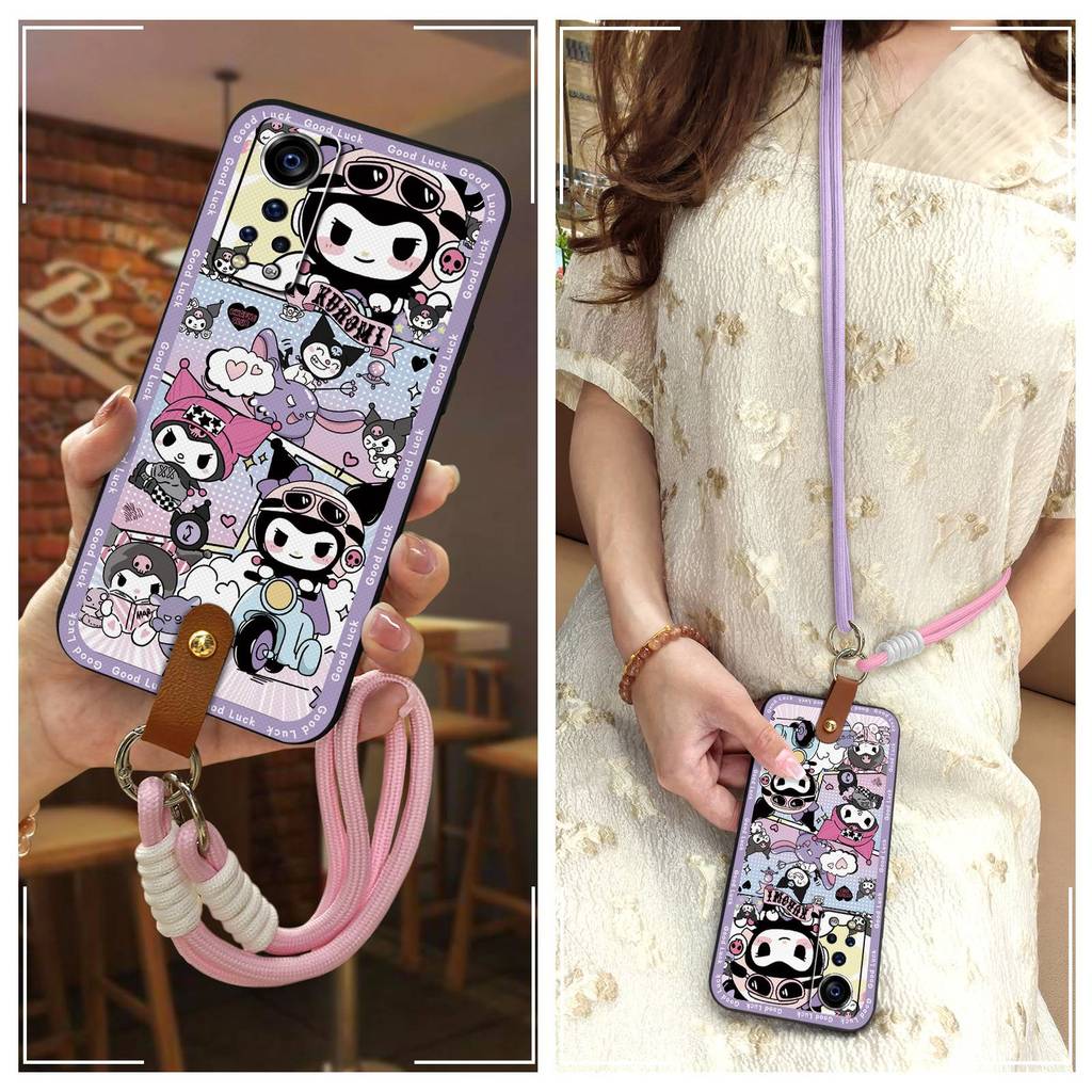 Graffiti ป้องกันเคสโทรศัพท์สําหรับ ZTE Axon30 5G/A2322 เชือกเส้นเล็กการ์ตูนน่ารักปกหลัง Dirt-proof ส