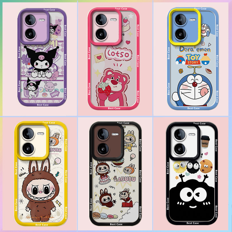 เคส  IQOO Z9X 5G เคส  Vivo Y37 Pro เคส ใช้งานร่วมกับ Pop Mart เคสโทรศัพท์น่ารักการ์ตูน Labubu น่ารัก
