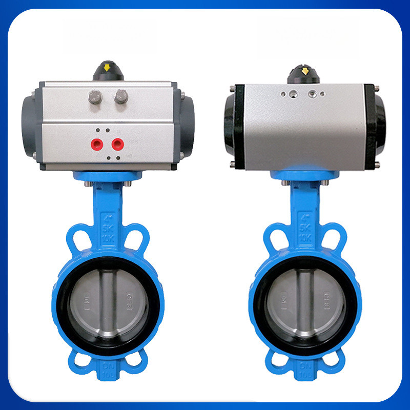 วาล์วผีเสื้อแบบนิวแมติก D671X-16Q แบบหนีบ วาล์วสแตนเลส DN50 65 80 100 150 250 300 ขนาดใหญ่