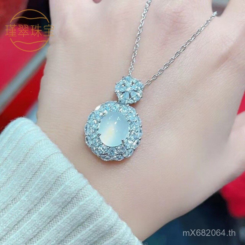 จี้หยกฝังสีแดงสไตล์หรูกับสร้อยคอ Agate Chalcedony เพอร์เฟคสำหรับเธอ WLL7