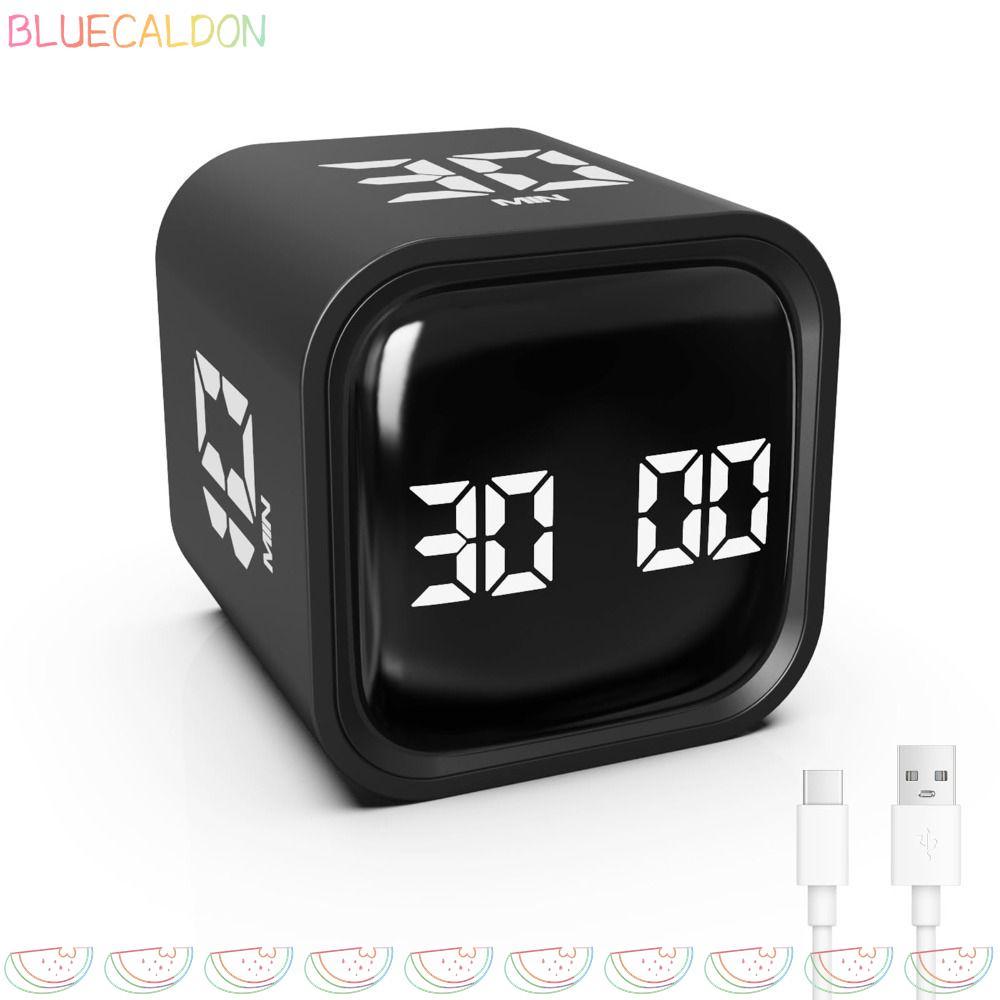 BLUECALDON Pomodoro Timer, Gravity Sensing 5/10/30/60min Digital Cube Timer, 3 Volume Adjustable Cus